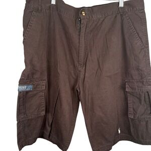 Polo Ralph Lauren Mens Brown Cotton Cargo Shorts Size 46 Utility Casual
